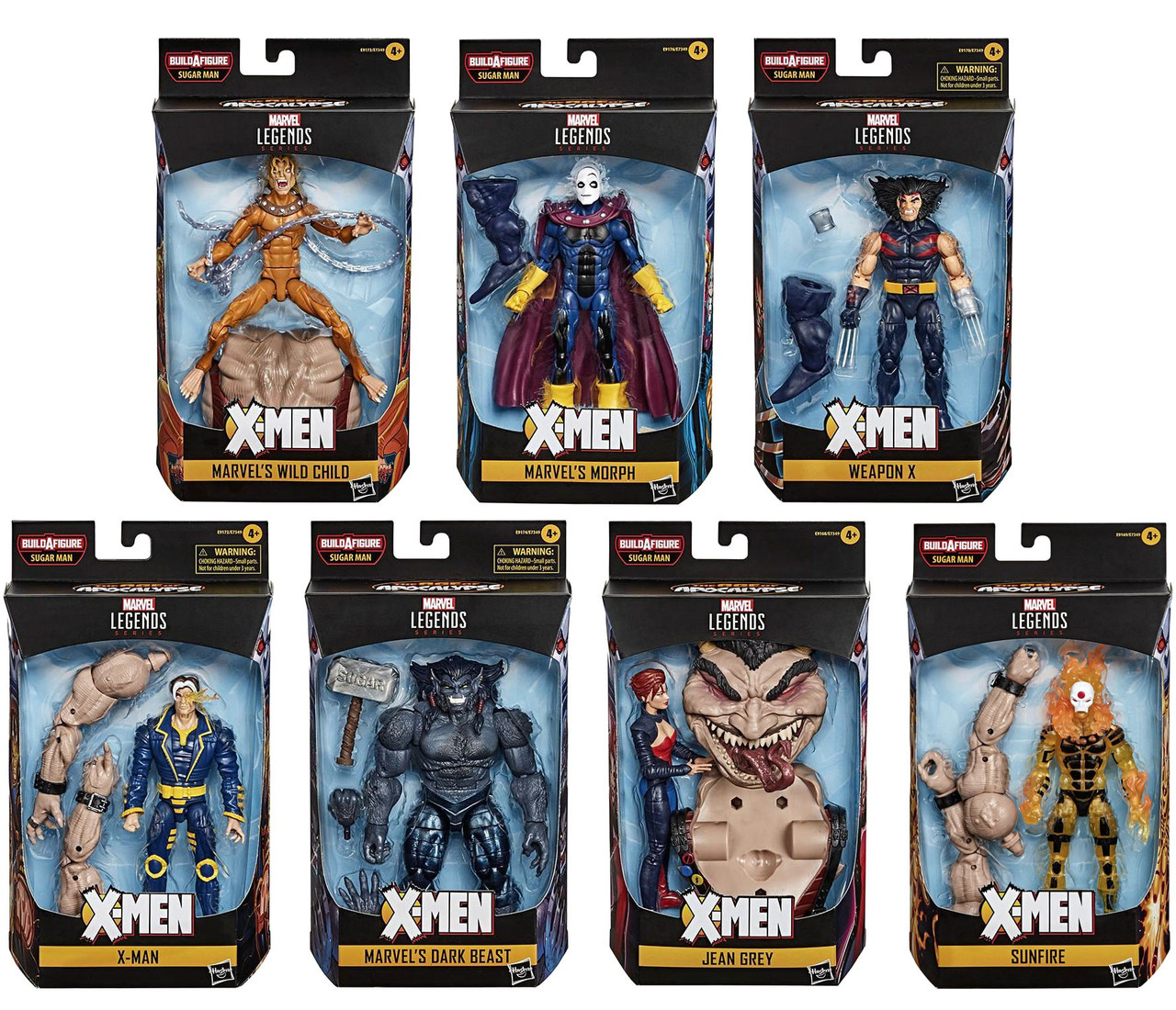 Marvel X-Men Marvel Legends Sugar Man Series Set of 7 Action