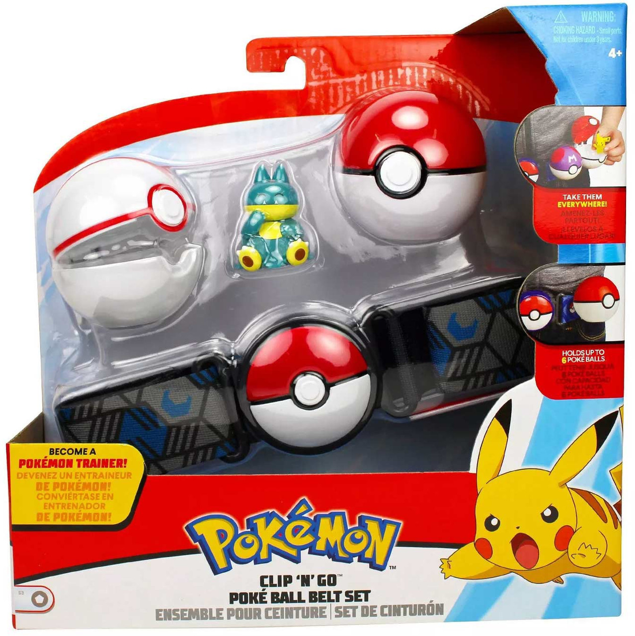 Pokemon Munchlax With Premier Ball Poke Ball Clip N Go Poke Ball Belt Set Wicked Cool Toys Toywiz - a very hungry robot picachu roblox