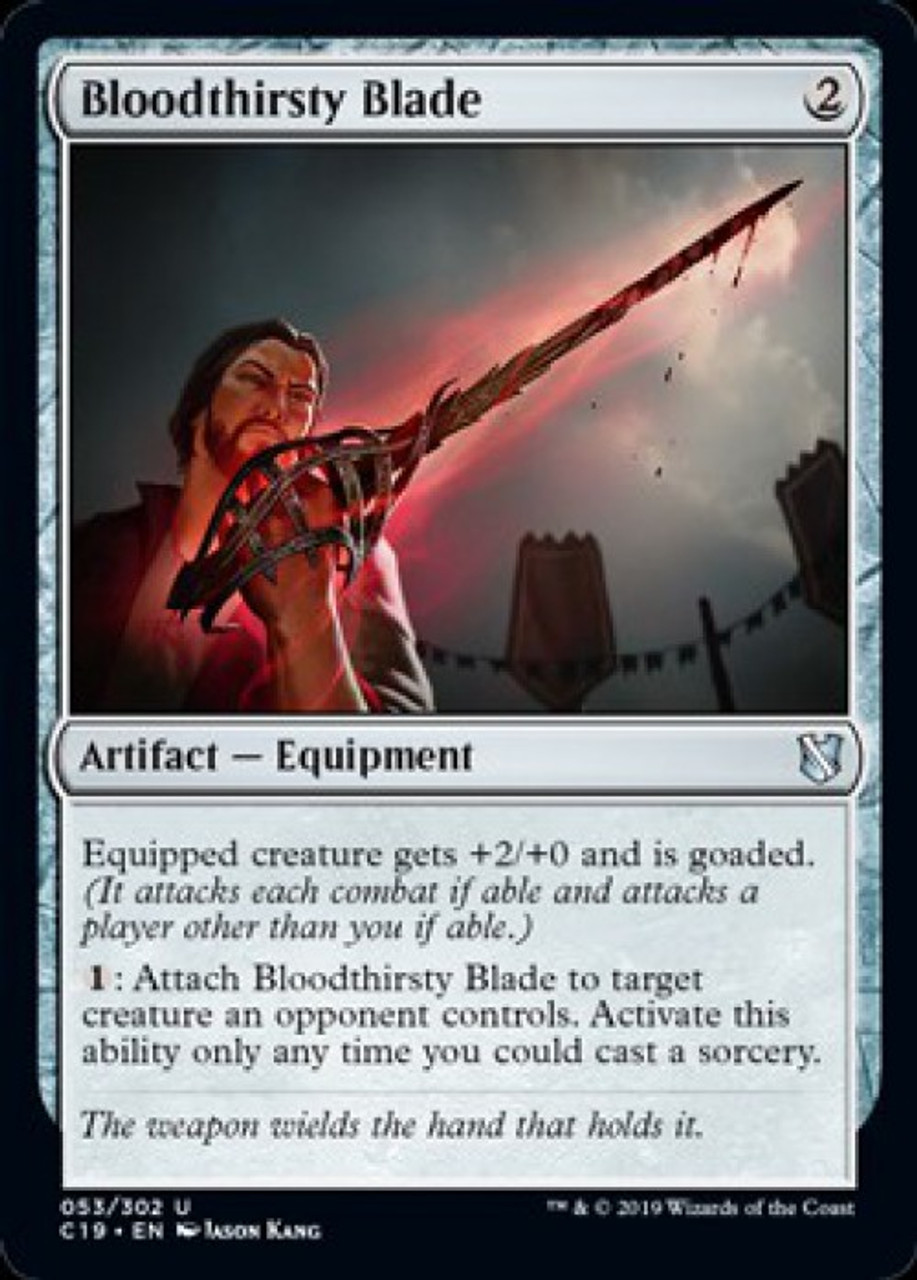 Magic The Gathering 2019 Commander Single Card Uncommon Bloodthirsty Blade 53 Toywiz - mortal sword blood thirst roblox
