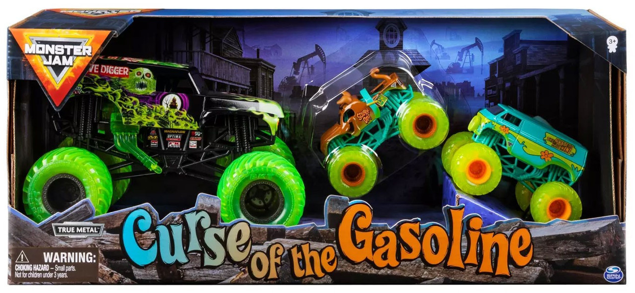 Monster Jam Curse Of The Gasoline Exclusive 164 Diecast Car 3 Pack