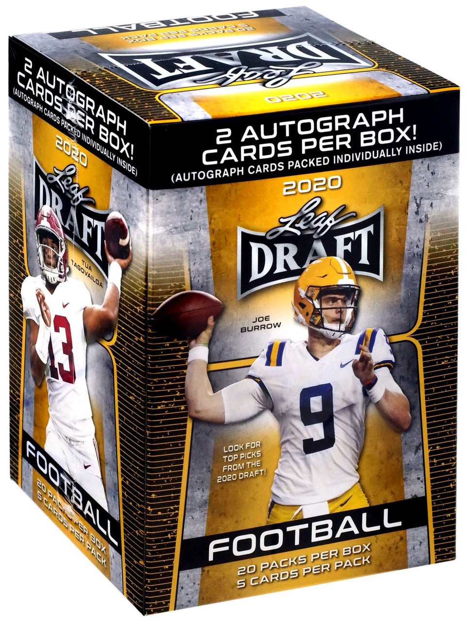 Nfl 2020 Draft Football Trading Card Retail Blaster Box 20 Packs 2 Autographs Leaf Toywiz - roblox nfl 2020