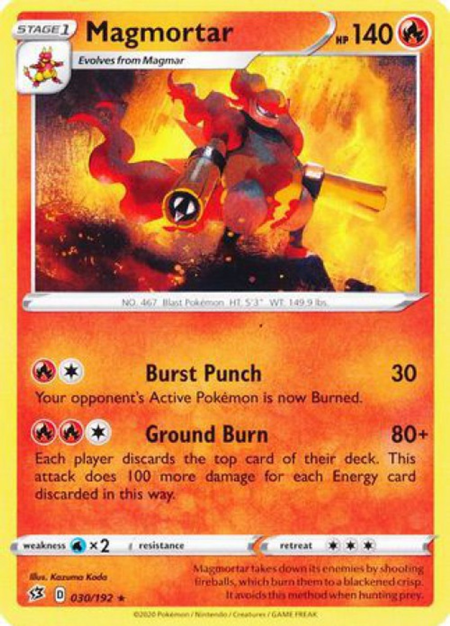 Pokemon Sword And Shield Rebel Clash Single Card Rare Magmortar 30 Toywiz - roblox zombie attack epic red sword