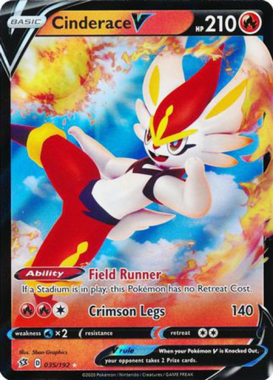 Pokemon Sword And Shield Rebel Clash Single Card Ultra Rare Cinderace V 35 Toywiz