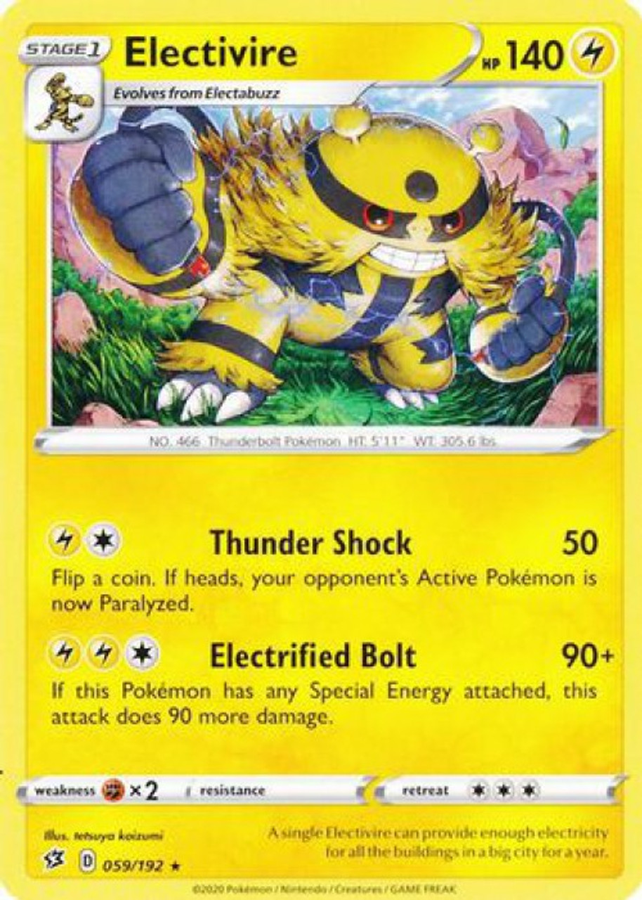 Pokemon Sword And Shield Rebel Clash Single Card Rare Electivire 59 Toywiz