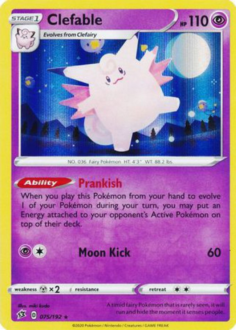 Pokemon Sword And Shield Rebel Clash Single Card Rare Holo Clefable 75 Toywiz