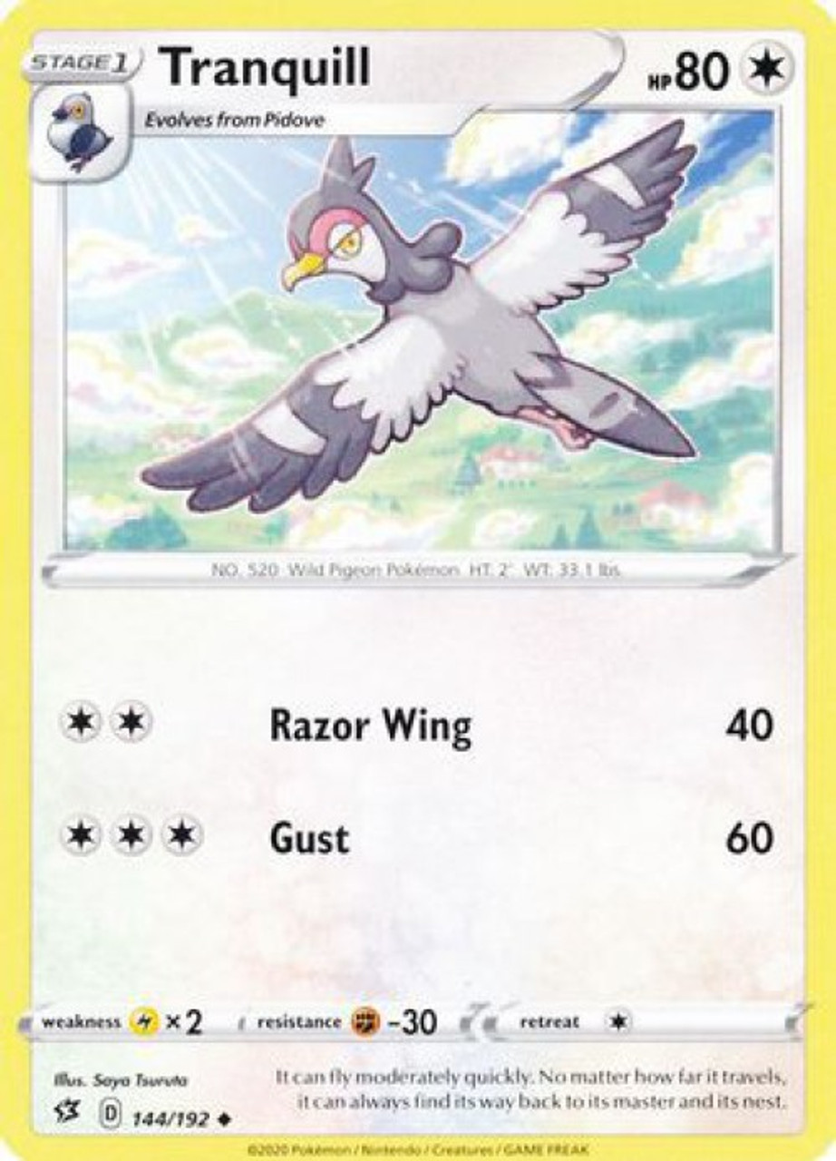 Pokemon Sword And Shield Rebel Clash Single Card Uncommon Tranquill 144 Toywiz Pokemon Sword And Shield Rebel Clash Single Card Uncommon Tranquill 144 Toywiz