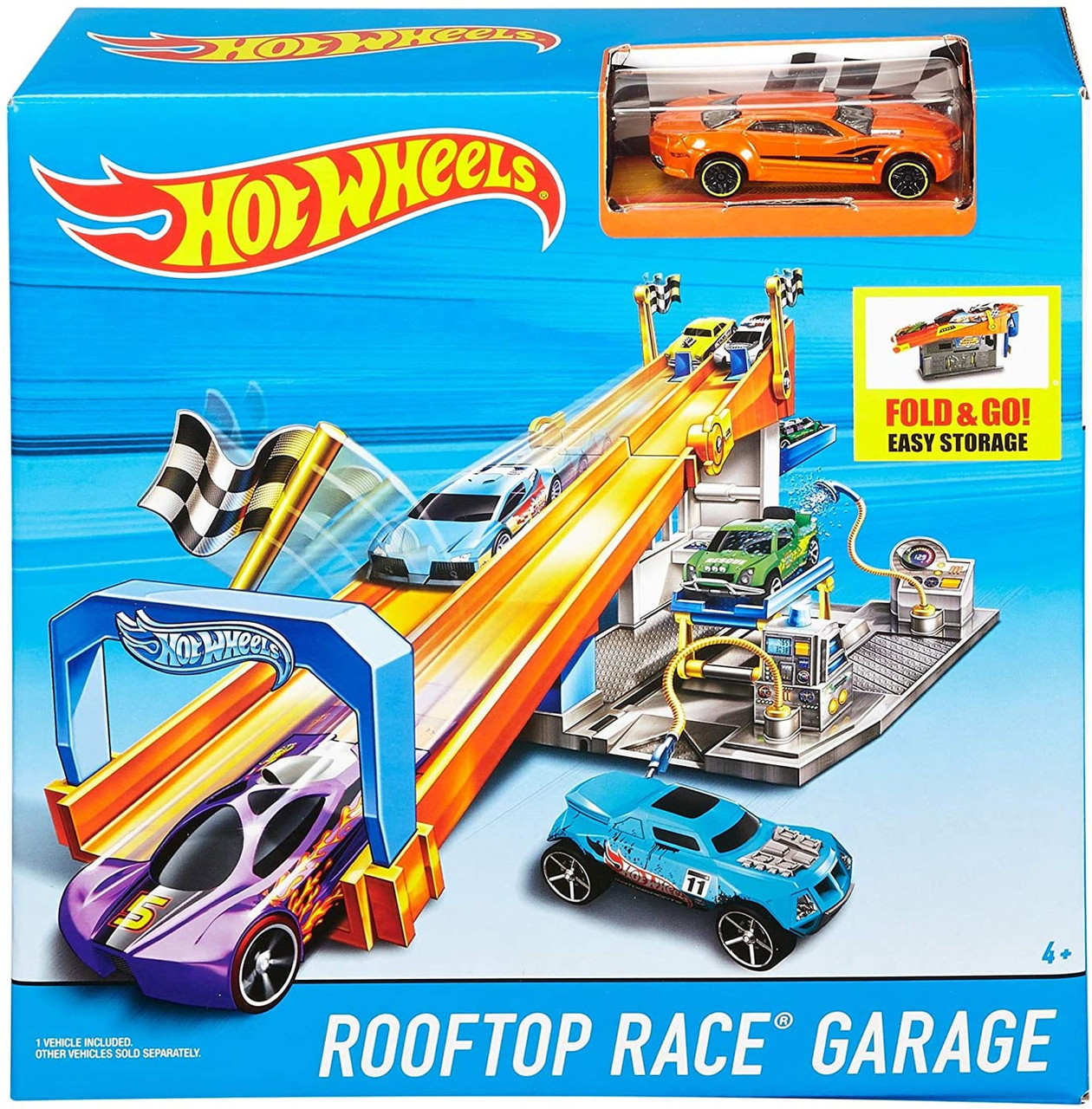 hot wheels rooftop race garage