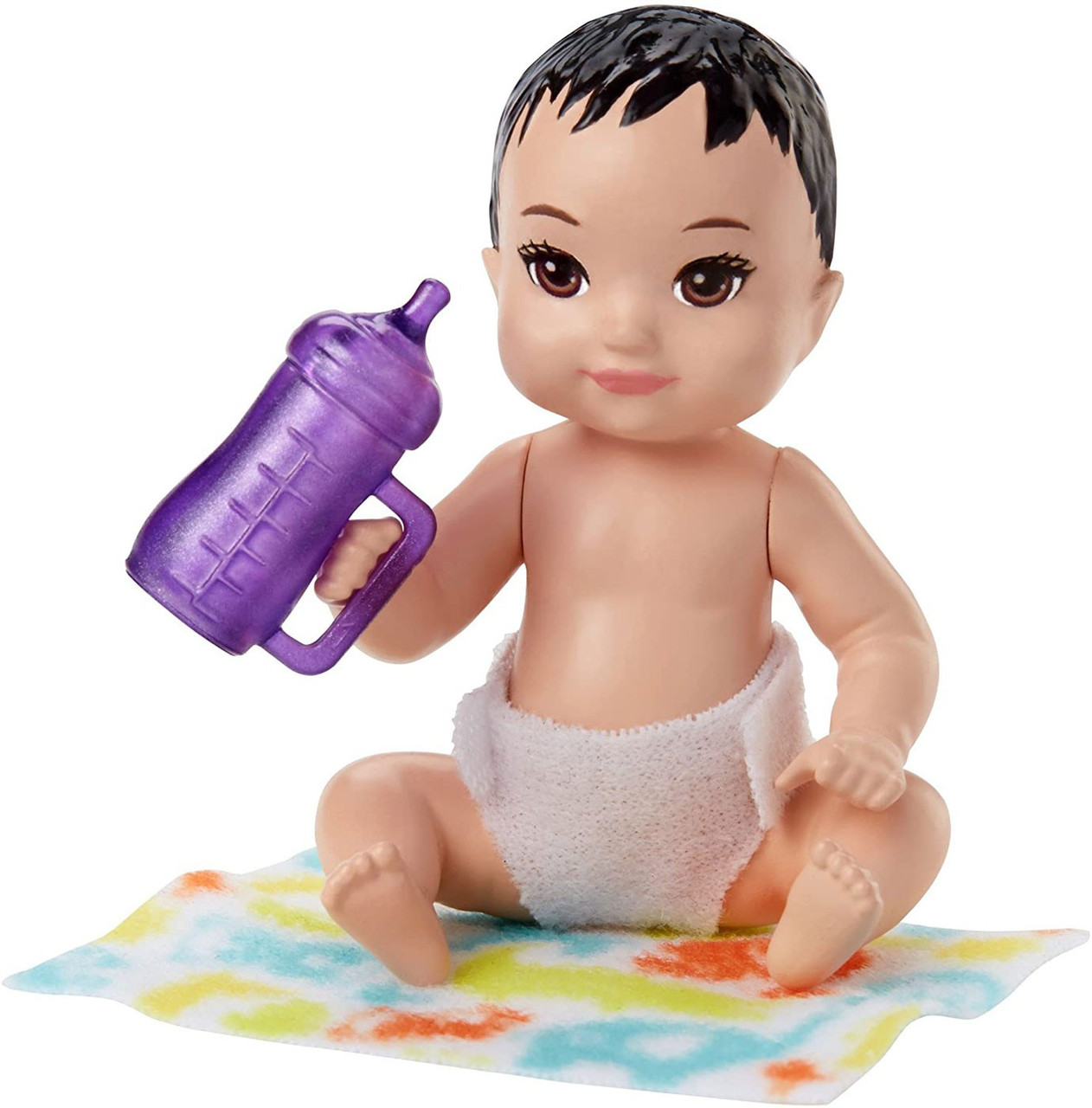 Barbie Skipper Babysitters Inc Baby Mini Doll Black Hair Purple Bottle Mattel Toywiz