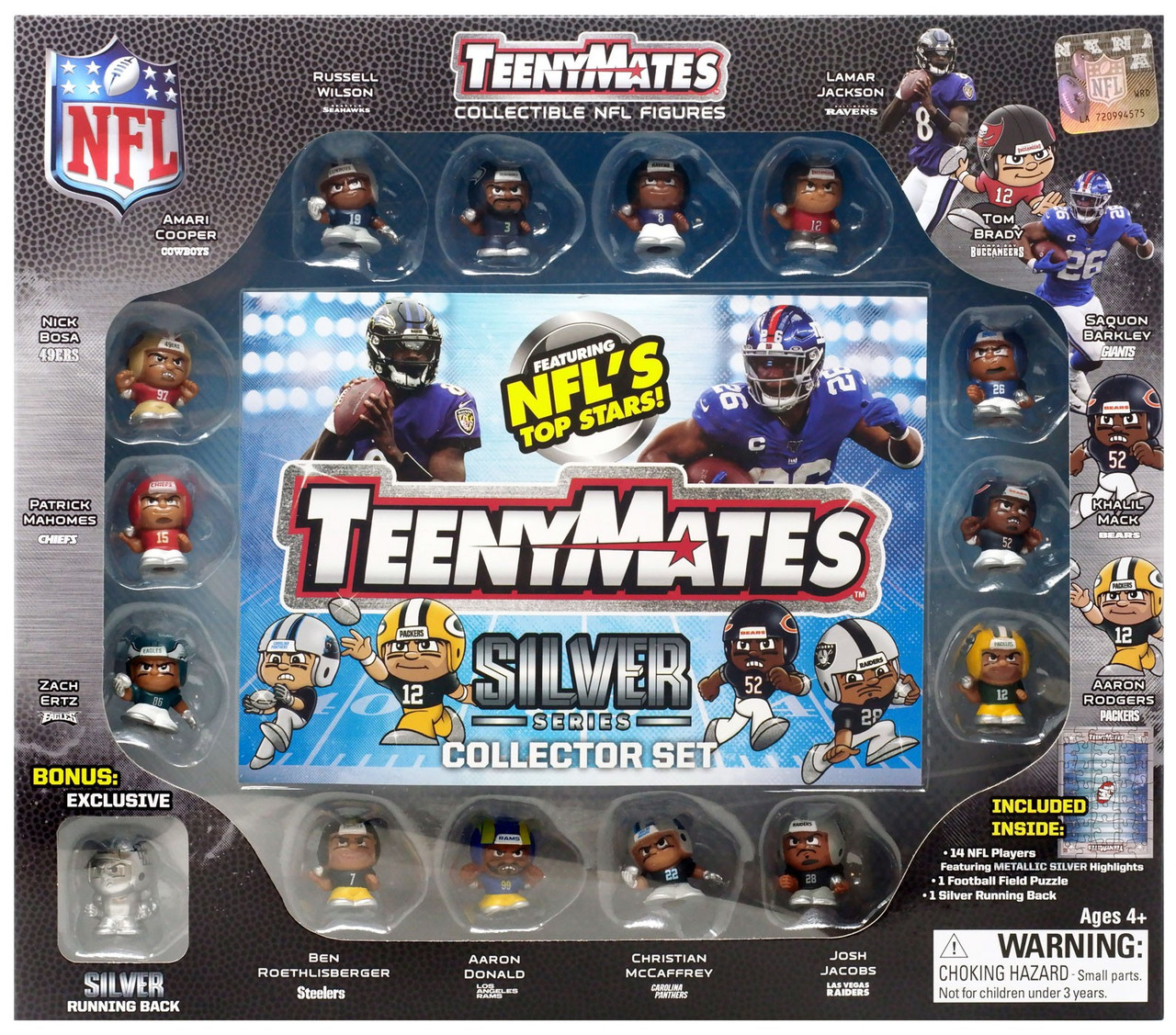 NFL TeenyMates Football Series 9 Silver Collector Set Party Animal Toys