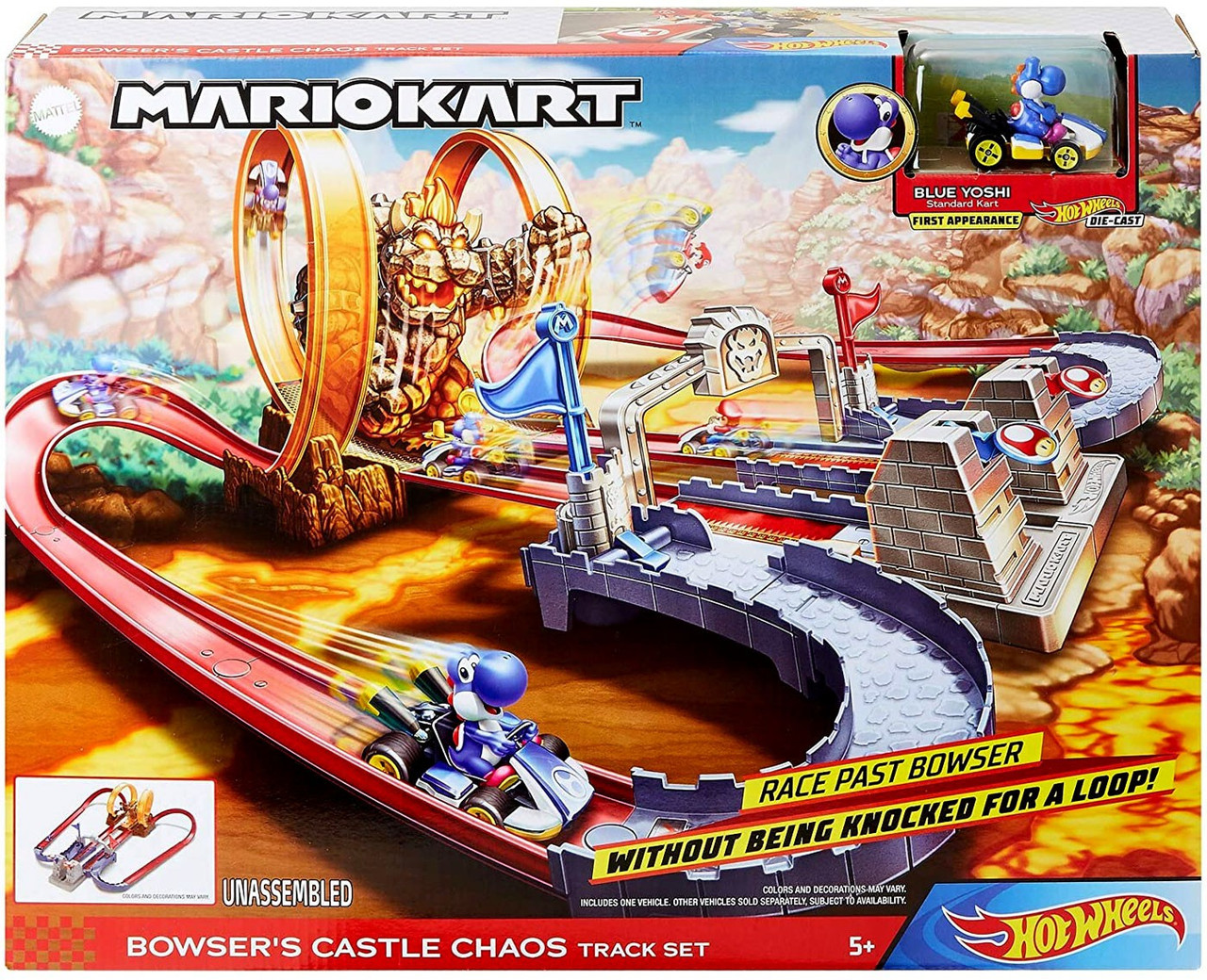 hot wheels ai mario kart bowser's castle track kit