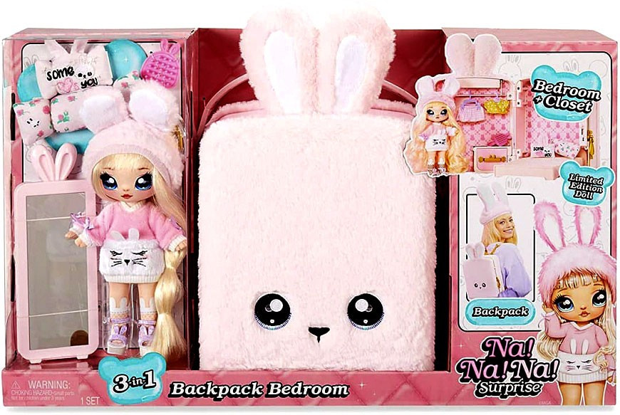 Na Na Na Surprise Backpack Bedroom with Aubrey Heart Playset Pink MGA