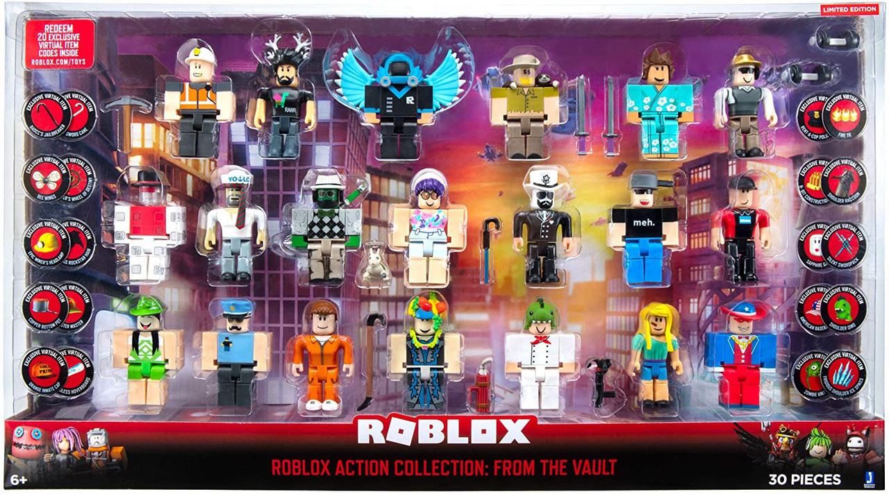 Roblox Action Collection The Vault Exclusive 20 Figure Set Jazwares Toywiz - a friendly guest found dead at roblox highschool share f ost