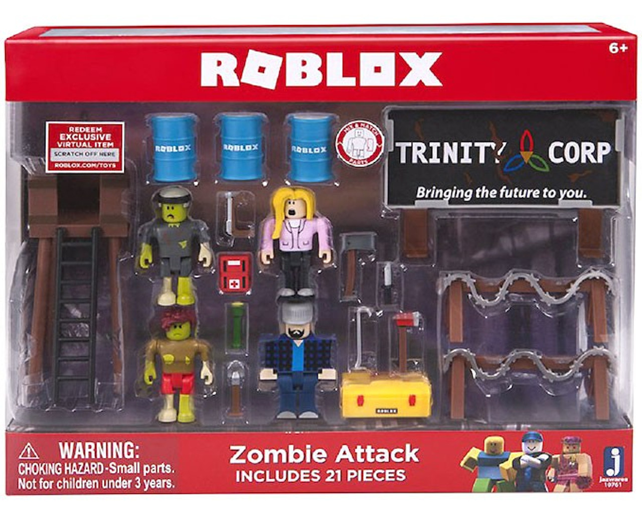 Roblox Zombie Attack 3 Playset Random Box Same Contents Damaged Package Jazwares Toywiz - roblox zombie ush trade