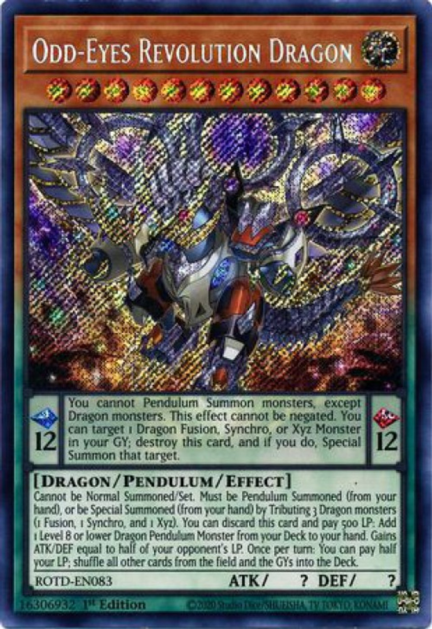 Yugioh Rise Of The Duelist Single Card Secret Rare Odd Eyes Revolution Dragon Rotd En083 Toywiz - eye scythe roblox