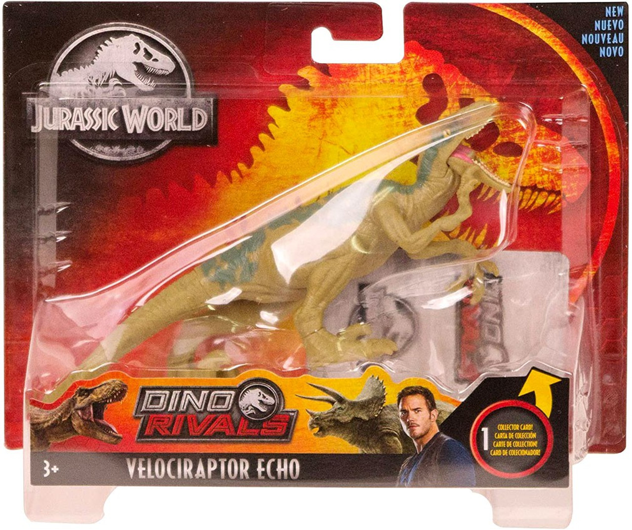 Jurassic World Dino Rivals Velociraptor Echo 2018 Mattel Gfg60 Collector Card for sale online