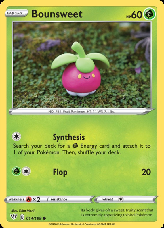 Pokemon Darkness Ablaze Single Card Common Bounsweet 14 Toywiz