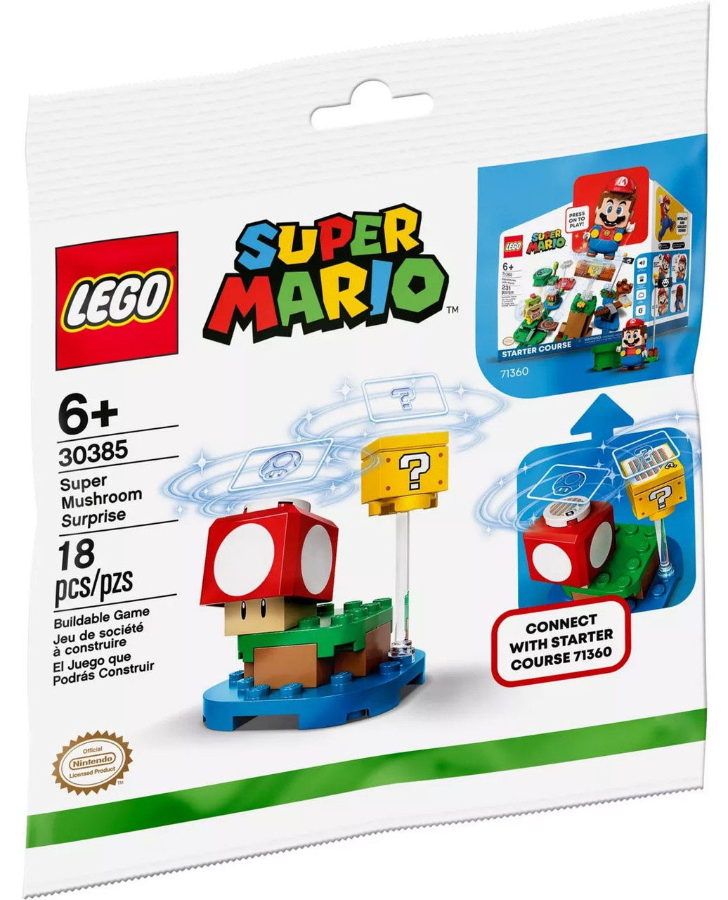 Lego Super Mario Super Mushroom Surprise Exclusive Expansion Set 30385 Toywiz - super mushroom roblox