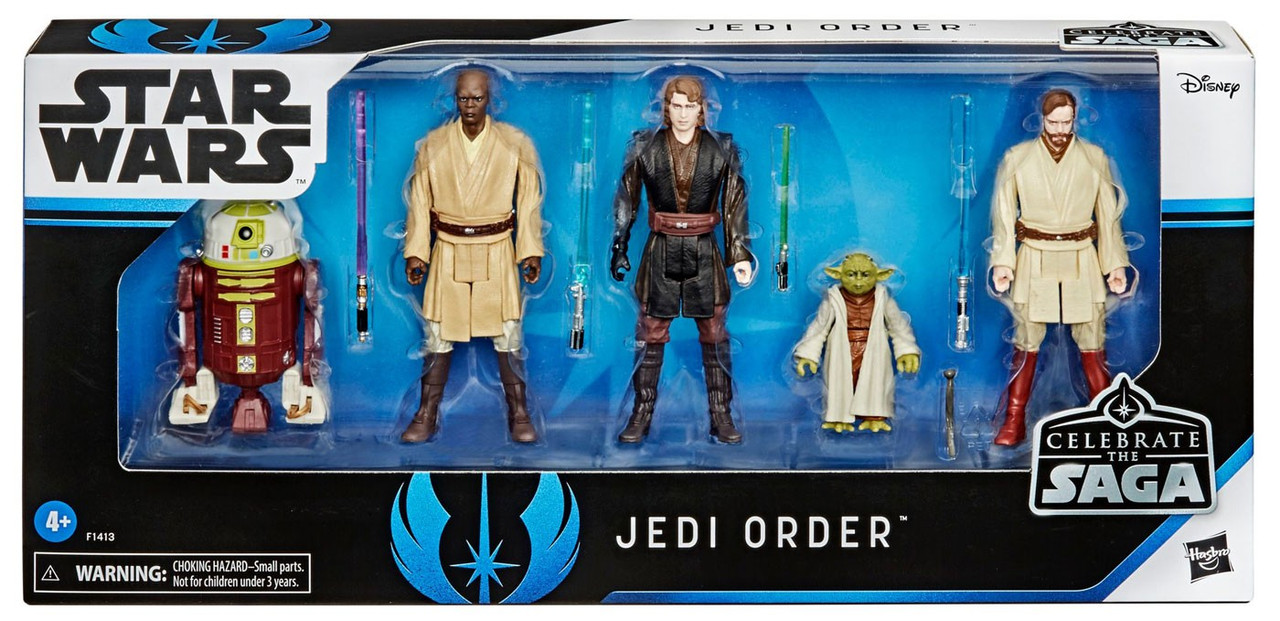 Star Wars Celebrate The Saga Jedi Order Action Figure 5 Pack Obi Wan Kenobi Mace Windu Anakin Skywalker Yoda R7 A7 Hasbro Toywiz - roblox anakin vs obi wan music id