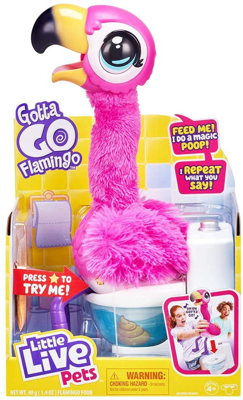 Little Live Pets Gotta Go Flamingo Interactive Plush Toy Eats Sings Wiggles Poops Talks Moose Toys Toywiz - flamingo roblox toy