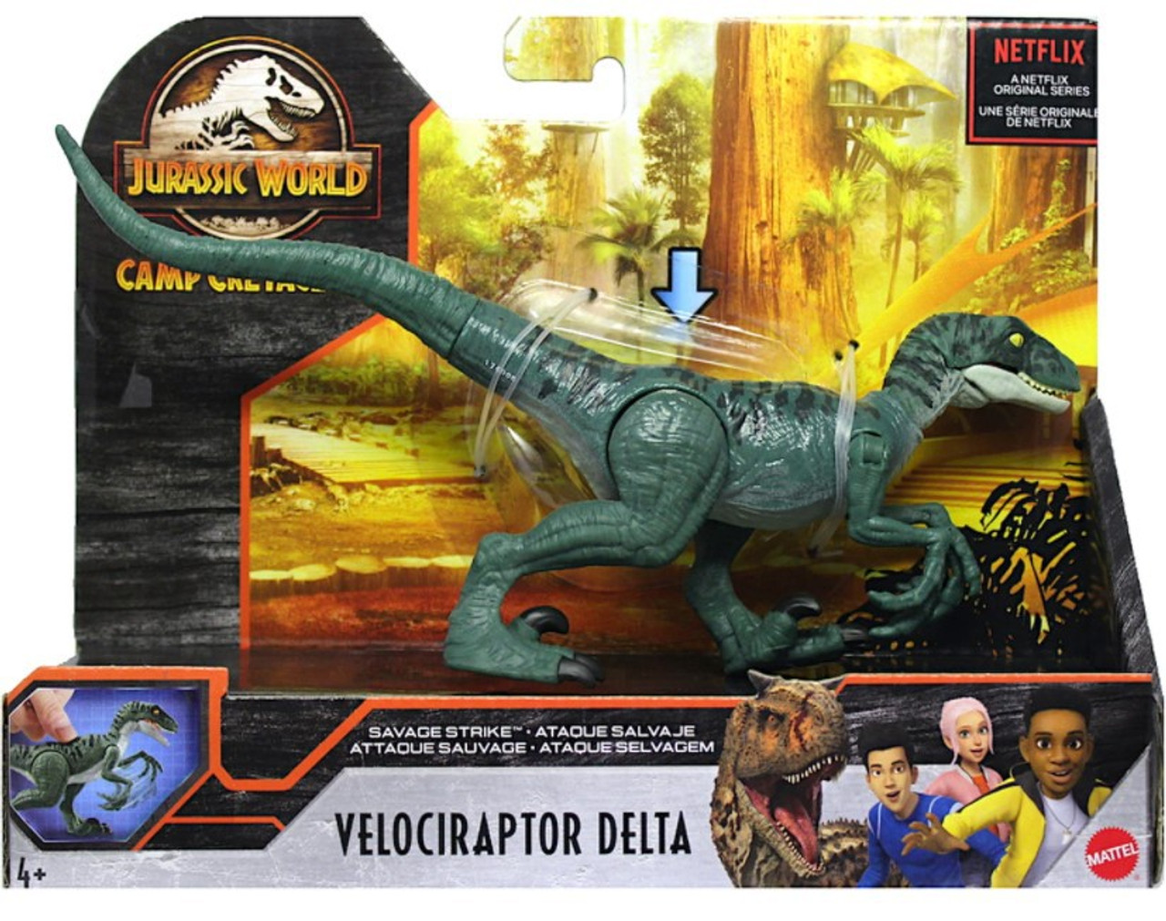 Jurassic World Camp Cretaceous Velociraptor Delta Action Figure Savage Strike Mattel Toywiz