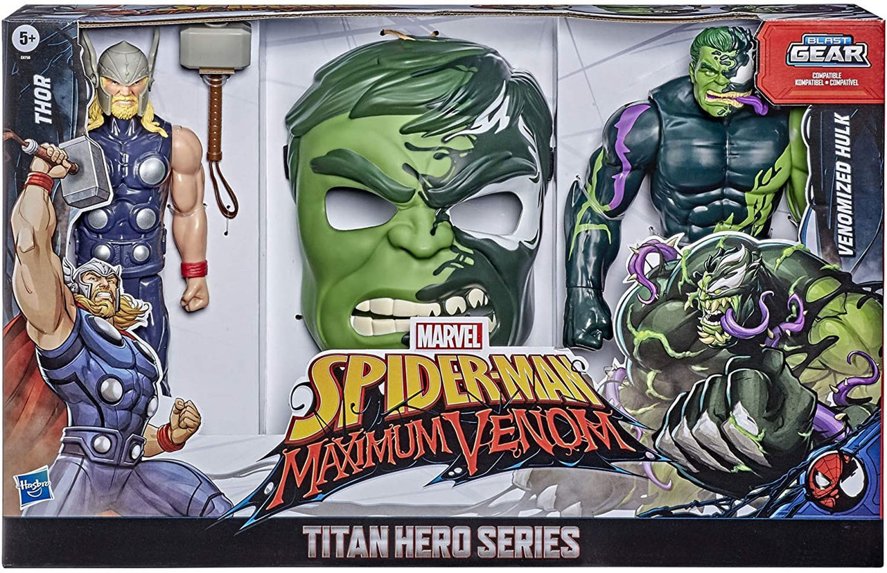 Marvel Spider Man Maximum Venom Titan Hero Series Blast Gear Thor Venomized Hulk Exclusive 12 Action Figure 2 Pack Includes Mask Hasbro Toys Toywiz - getting molten core roblox assassin gameplay youtube