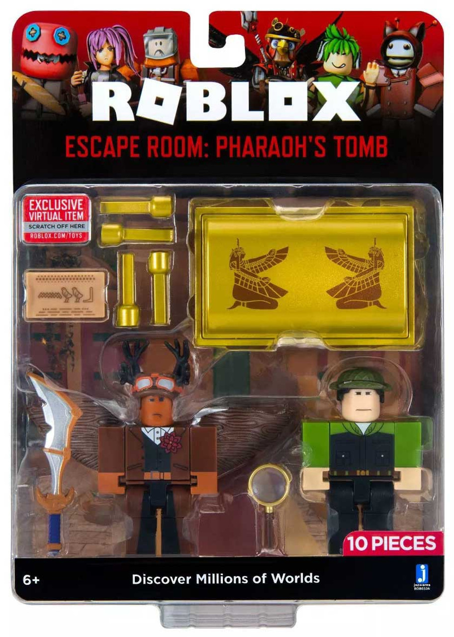 Roblox Escape Room Pharaohs Tomb 3 Action Figure 2 Pack Jazwares Toywiz - horror escape room roblox code