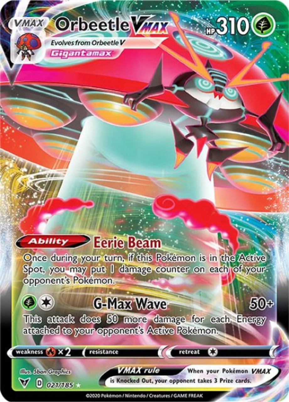 Pokemon Sword Shield Vivid Voltage Single Card Ultra Rare Holo Orbeetle Vmax 21 Toywiz