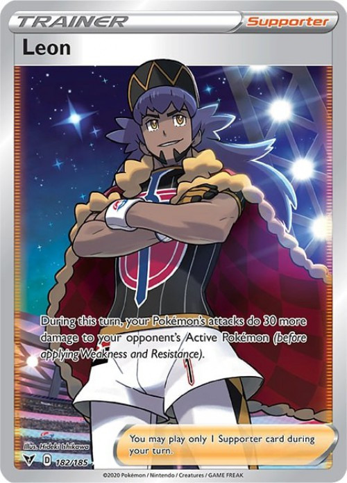 pokemon sword and shield leon rare league card Leon - 230/S-P - S-P: