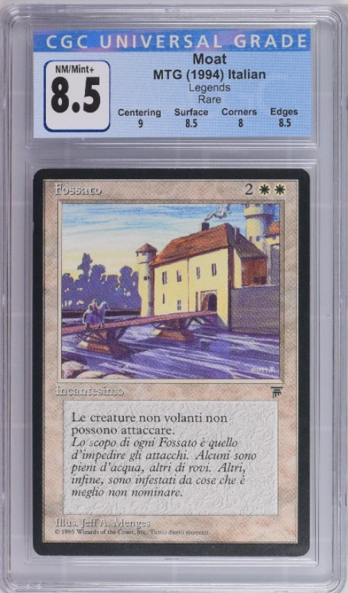 Magic The Gathering Legends Single Card Rare Moat Italian Graded