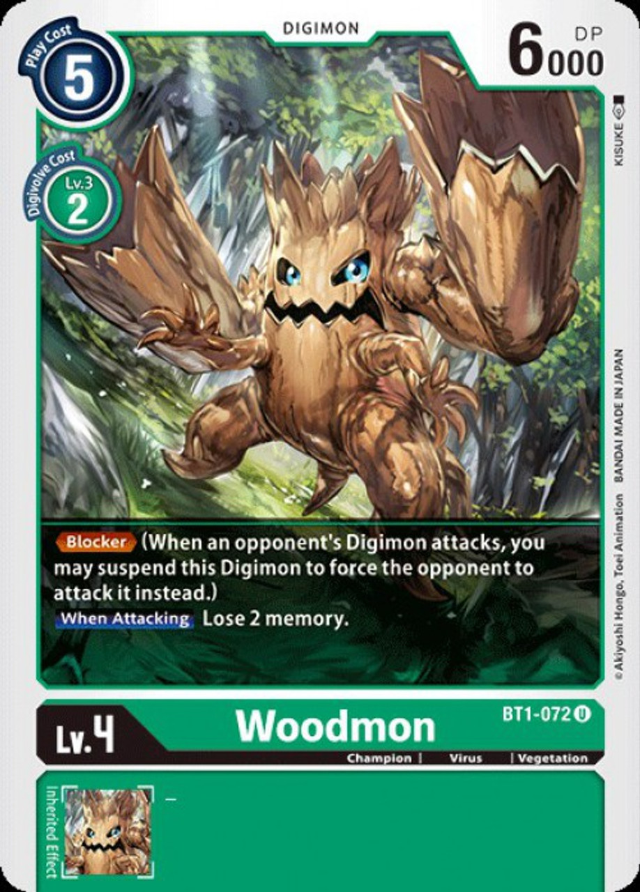 Digimon Trading Card Game 2020 V.1 Single Card Woodmon BT1072