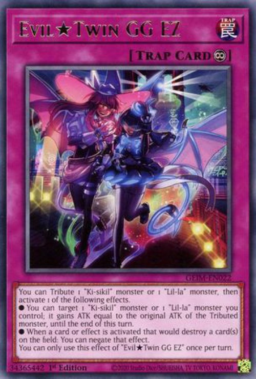 Yugioh Genesis Impact Single Card Rare Evil Twin Gg Ez Geim En022 Toywiz