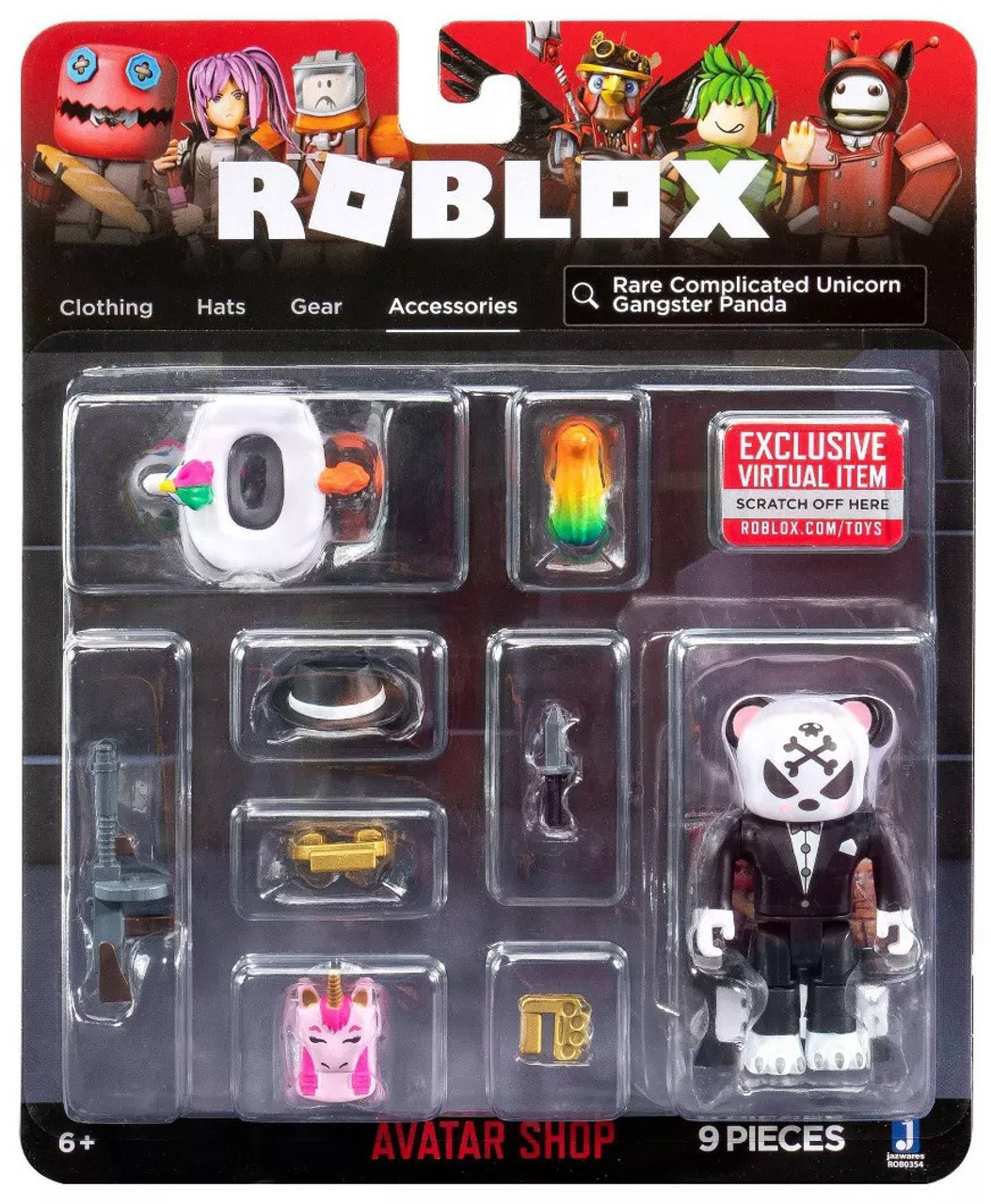 Roblox Avatar Shop Rare Complicated Unicorn Gangster Panda 3 Action Figure Jazwares Toywiz - barbie roblox avatar troller