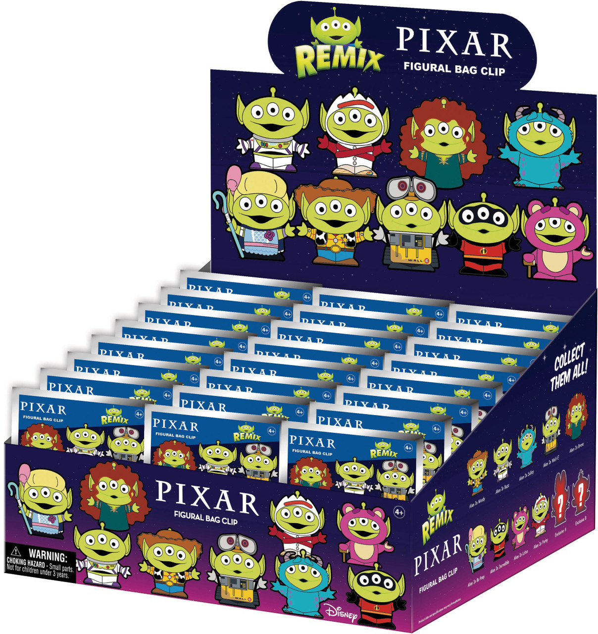 Pixar 3d Figural Foam Bag Clip Alien Mash Up Mystery Box 24 Packs Monogram Toywiz - roblox one punch man online alien