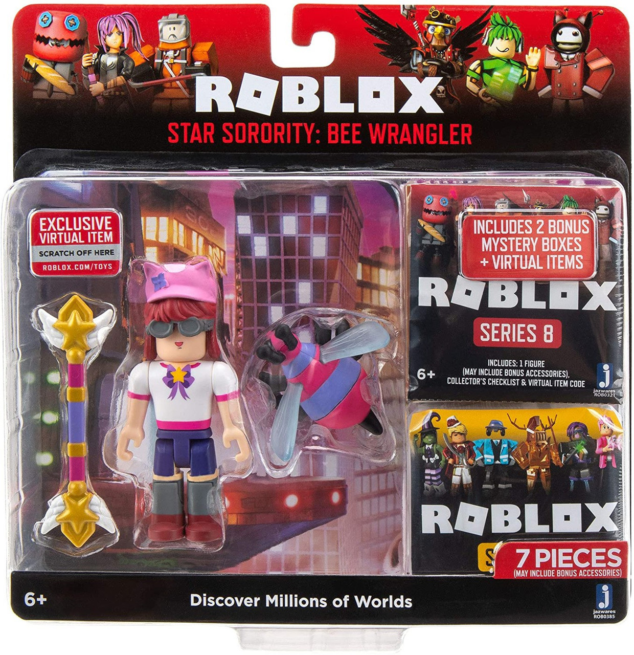 Roblox Star Sorority Bee Wrangler 3 Action Figure Jazwares Toywiz - disco rainbow afro roblox