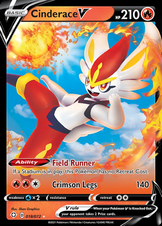 Pokemon Shining Fates Single Card Ultra Rare Cinderace V 18 ...