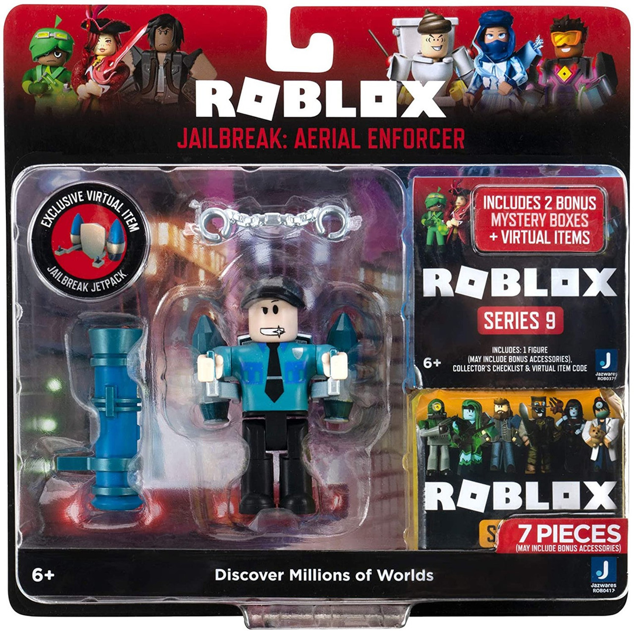 Roblox Jailbreak Aerial Enforcer 3 Action Figure 2 Bonus Mystery Packs Jazwares Toywiz - roblox toys stop motion jailbreak