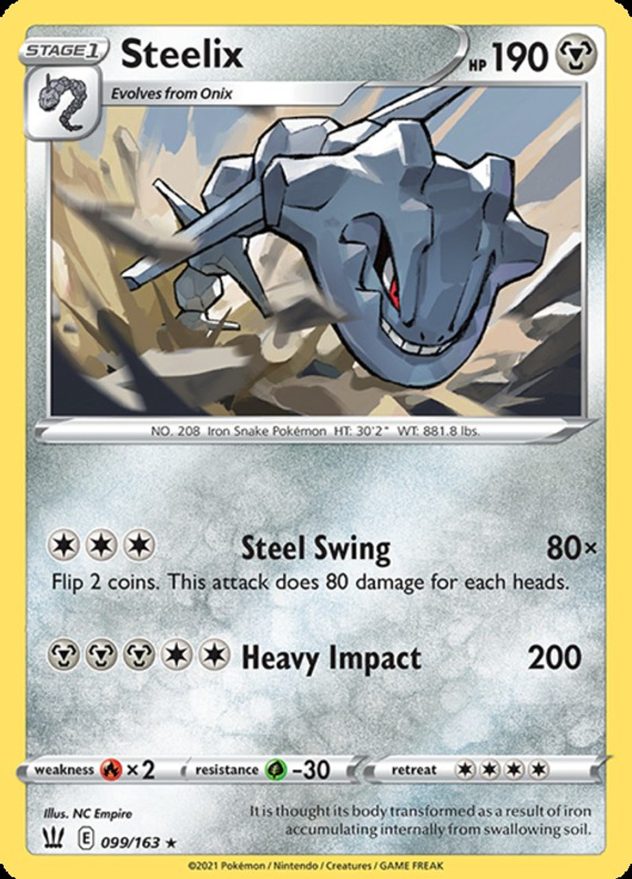 Pokemon Sword Shield Battle Styles Single Card Holo Rare Steelix 99 Toywiz