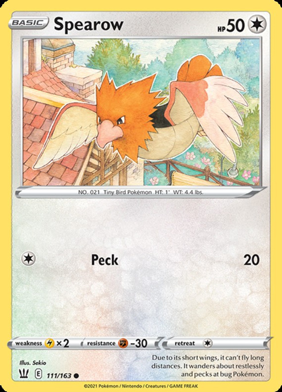 Pokemon Sword Shield Battle Styles Single Card Common Spearow 111 Toywiz