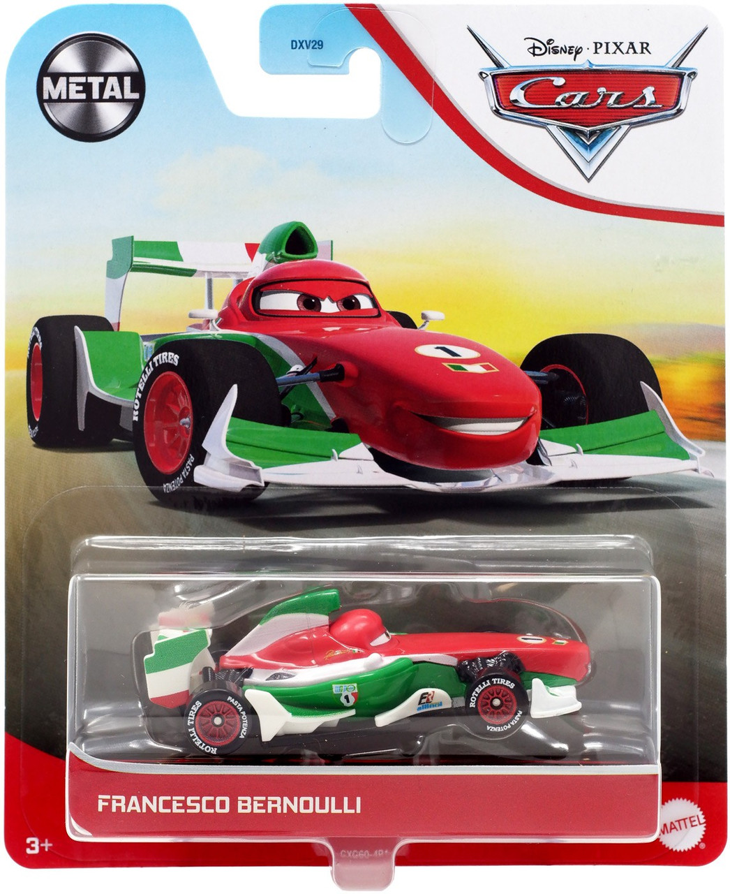 Cars 2 - Set Di 2 Auto Giocattolo Pressofuse: Francesco Bernoulli E Saetta McQueen, Veicoli Da Film Disney/Pixar