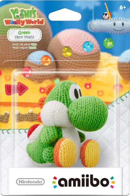 Nintendo Yoshis Woolly World Amiibo Yoshi Mini Figure Green Yarn