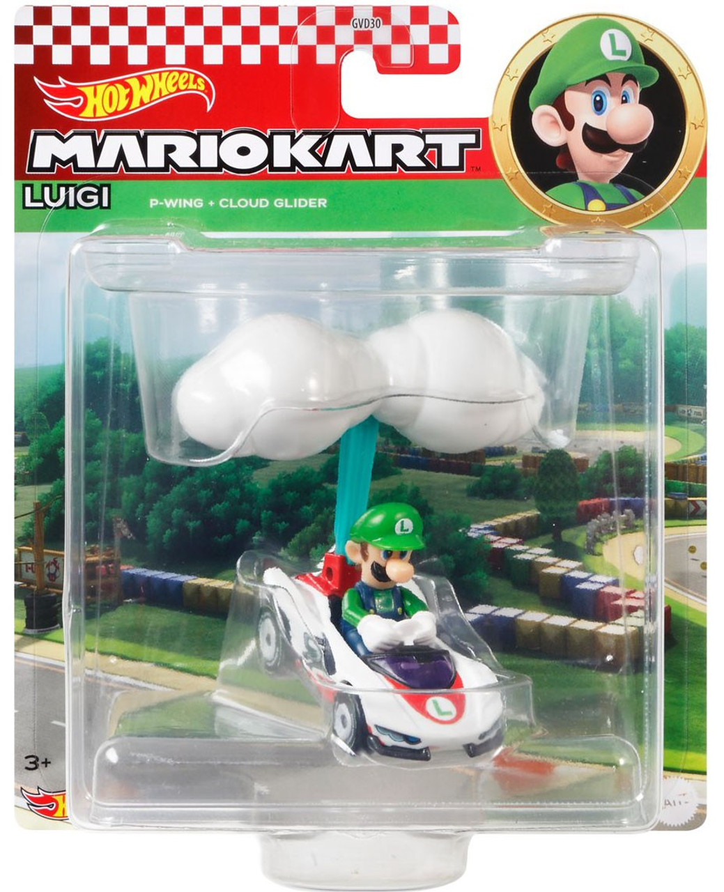 Hot Wheels Mario Kart Glider Luigi 164 Diecast Car P Wing Cloud Glider Mattel Toys Toywiz 6028