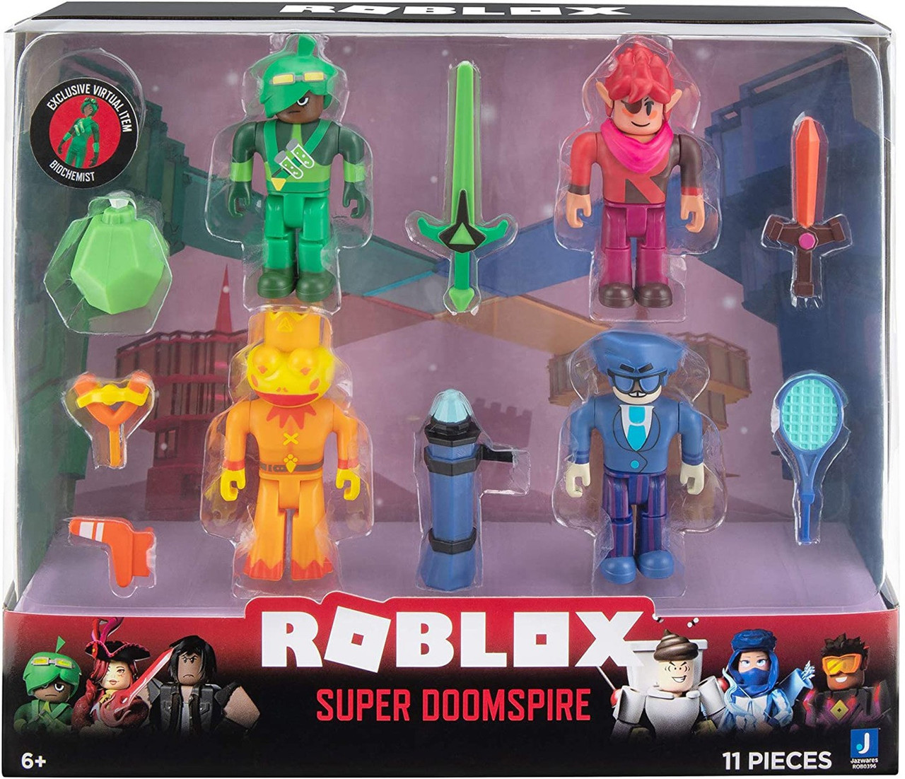 Roblox Mix Match Super Doomspire 3 Figure 4 Pack Set Jazwares Toywiz - roblox animation minifigure