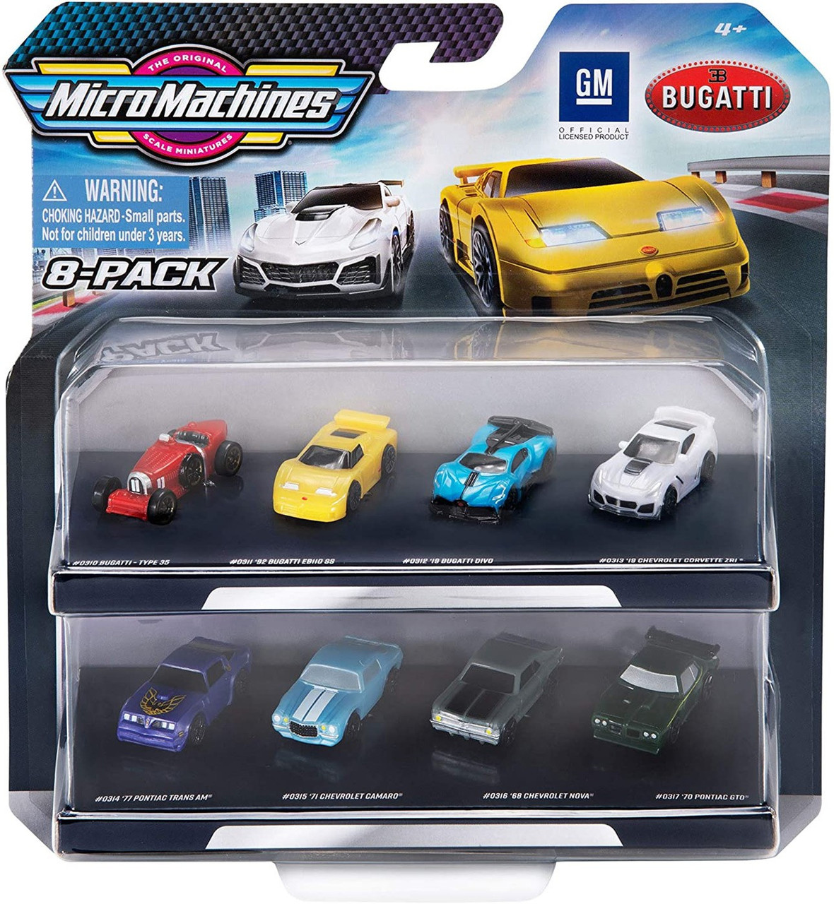 Micro Machines GM Bugatti Vehicle 8-Pack Jazwares - ToyWiz