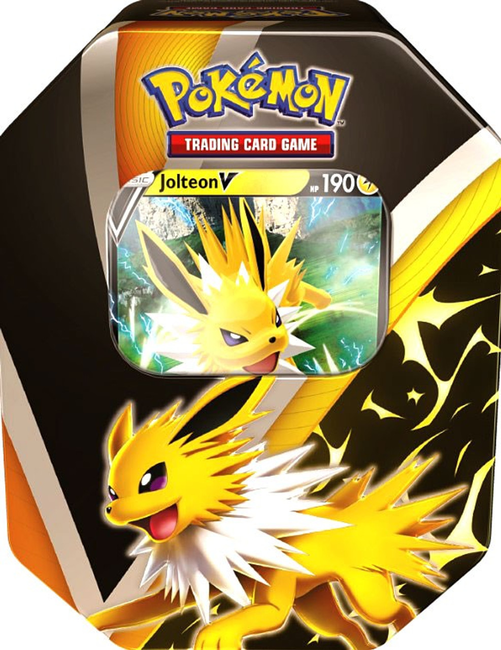 Pokemon Trading Card Game Eevee Evolutions Jolteon V Tin 4 Booster Packs Promo Card Pokemon Usa Toywiz - roblox pokemon universe shiny eevee code 2021