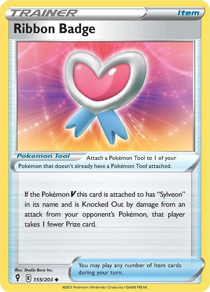 Pokemon Sword Shield Evolving Skies Single Card Ribbon Badge