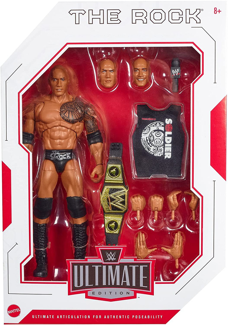 Mattel WWE Elite Ultiamte The Rock 新品 WWE Wrestling Ultimate Edition The Rock 7 Action Figure 2021