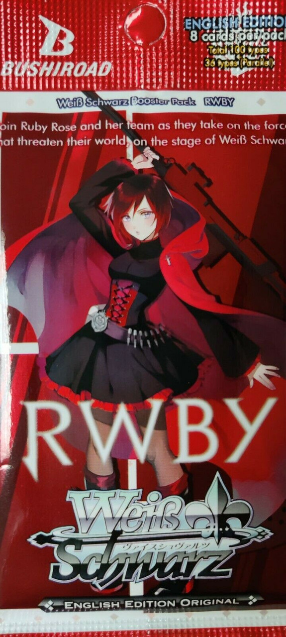 Weiss Schwarz Trading Card Game RWBY Booster Pack 8 Cards