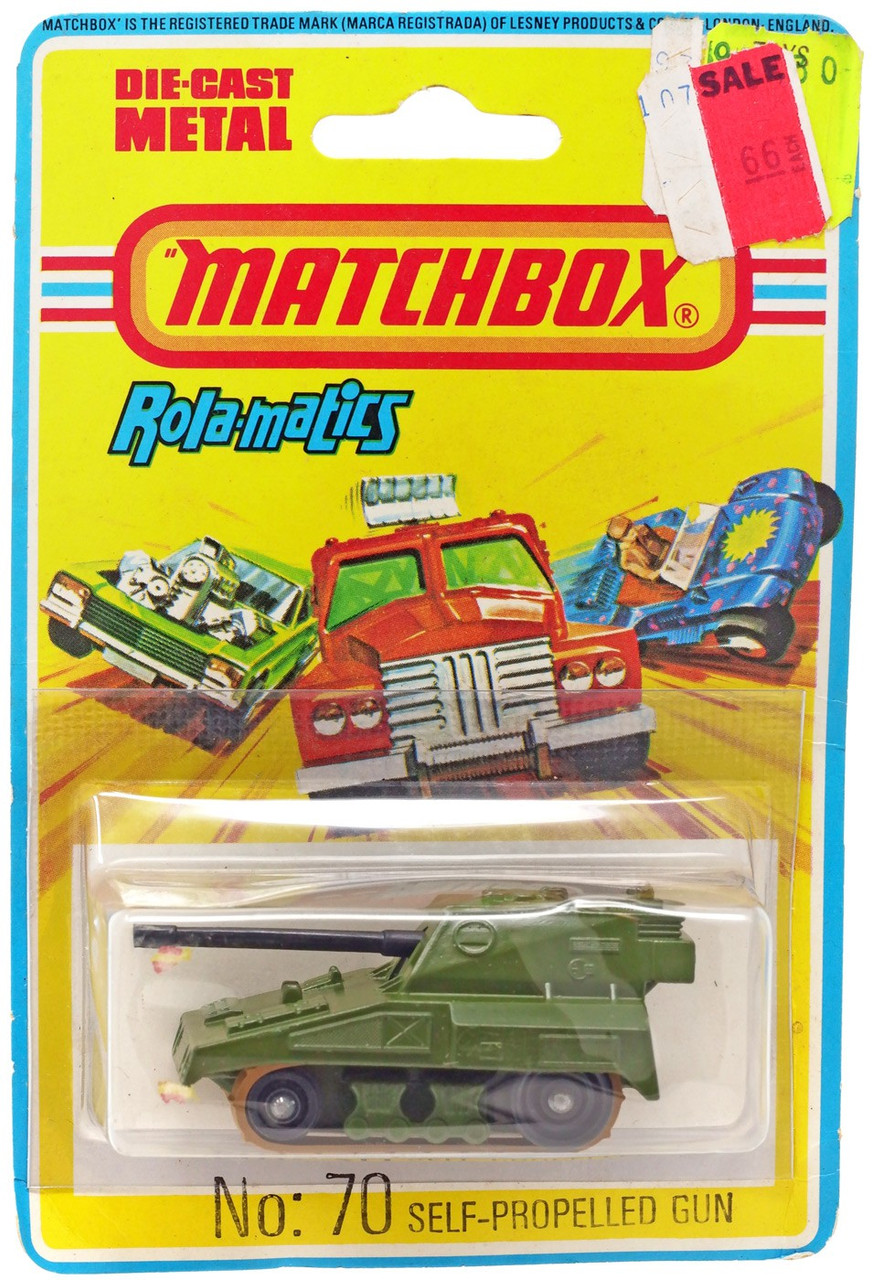 Matchbox Rola-Matics No 70 Self-Propelled Gun Diecast Vehicle