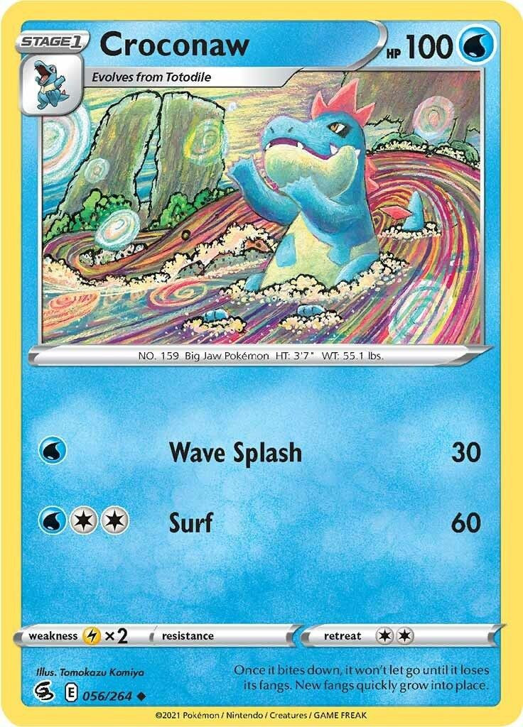 Pokemon Fusion Strike Single Card Uncommon Croconaw 56 Toywiz