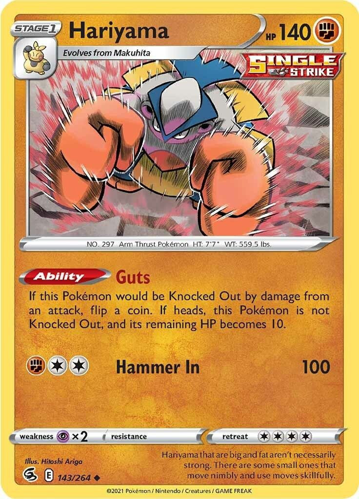 Pokemon Fusion Strike Single Card Uncommon Hariyama 143 - ToyWiz